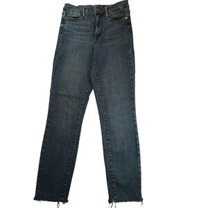 Good American High Rise Skinny Jeans with Frayed Hem- Womens Size 6/28
